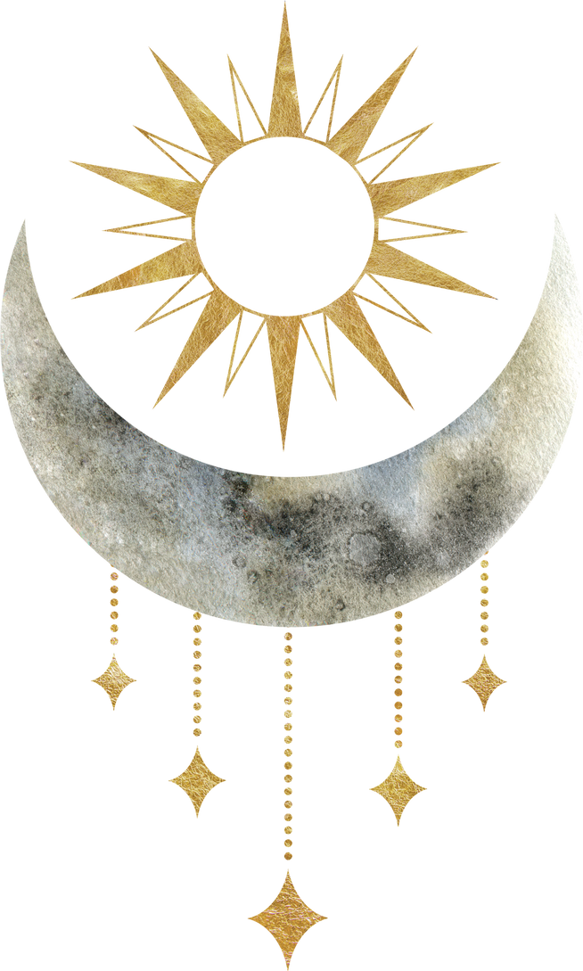 Crescent Moon And Sun